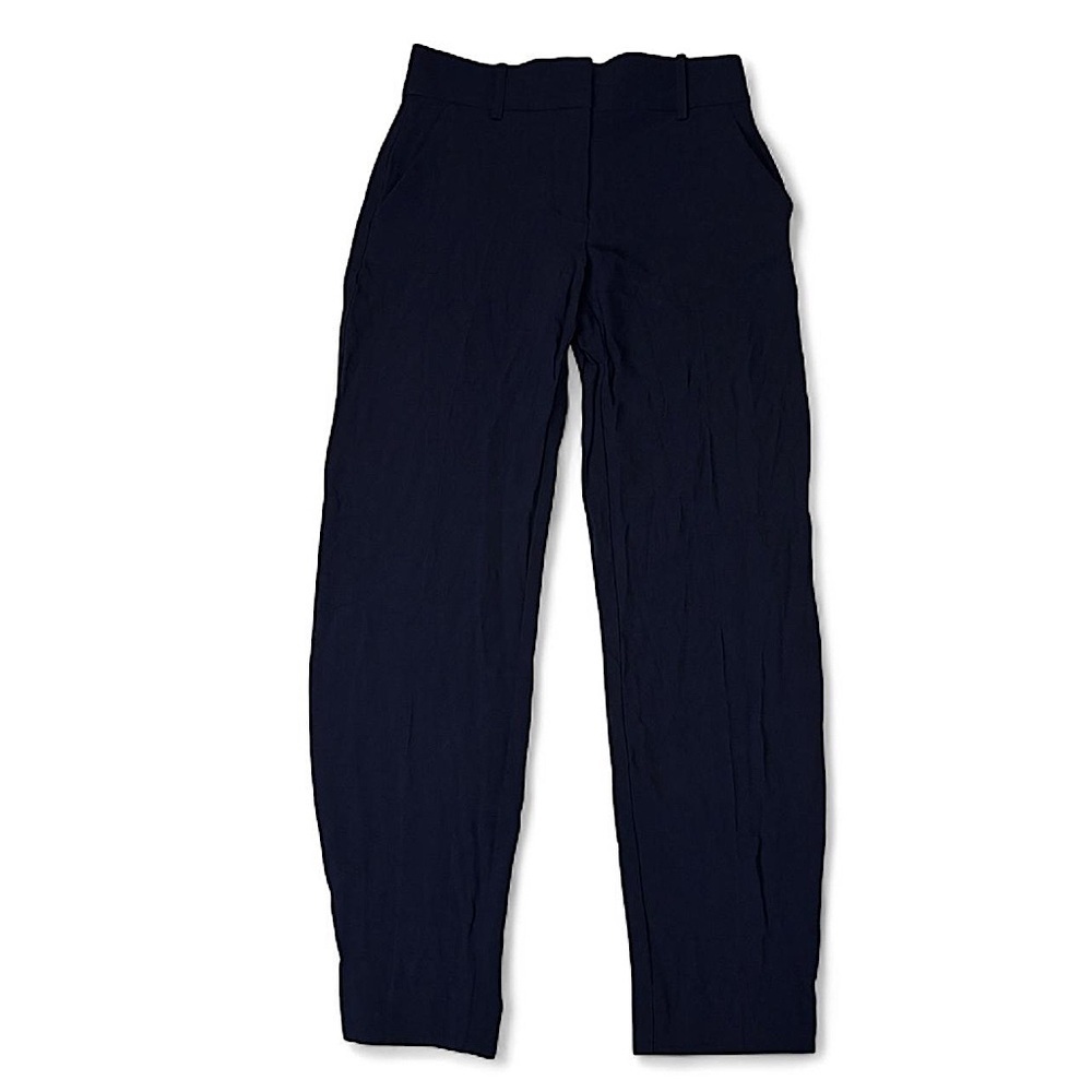 Sézane Navy Blue Tailored Pants FR 34 US 2 High Rise Slim Fit Trousers - Picture 4 of 9